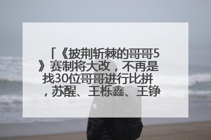 《披荆斩棘的哥哥5》赛制将大改，不再是找30位哥哥进行比拼，苏醒、王栎鑫、王铮亮、张远等多名男团选手被曝将参加