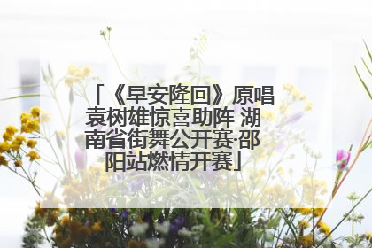 《早安隆回》原唱袁树雄惊喜助阵 湖南省街舞公开赛·邵阳站燃情开赛