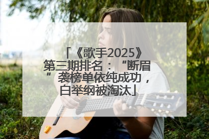《歌手2025》第三期排名：“断眉”袭榜单依纯成功，白举纲被淘汰