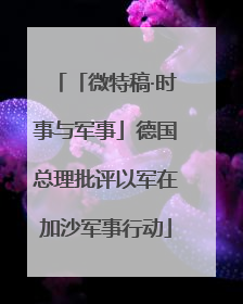「微特稿·时事与军事」德国总理批评以军在加沙军事行动