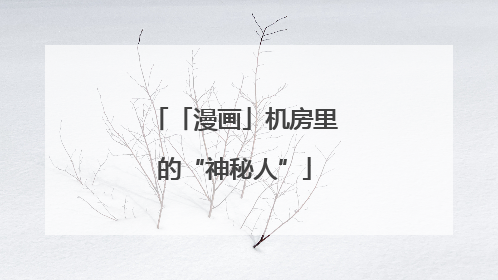 「漫画」机房里的“神秘人”