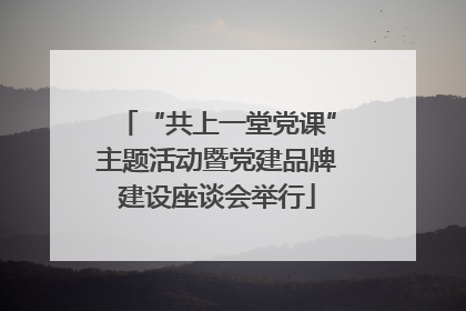 “共上一堂党课”主题活动暨党建品牌建设座谈会举行
