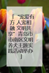“宠爱有方 人宠相融 文明共享”青岛市市南区文明养犬主题实践活动举办