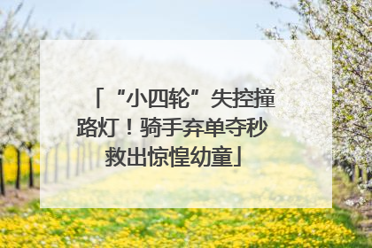 “小四轮”失控撞路灯！骑手弃单夺秒救出惊惶幼童