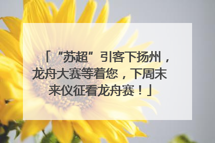 “苏超”引客下扬州，龙舟大赛等着您，下周末来仪征看龙舟赛！