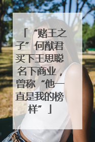 “赌王之子”何猷君买下王思聪名下商业，曾称“他一直是我的榜样”