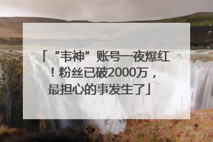 “韦神”账号一夜爆红！粉丝已破2000万，最担心的事发生了