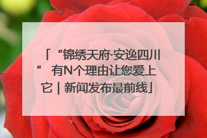 “锦绣天府·安逸四川” 有N个理由让您爱上它｜新闻发布最前线
