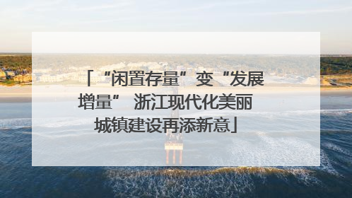 “闲置存量”变“发展增量” 浙江现代化美丽城镇建设再添新意