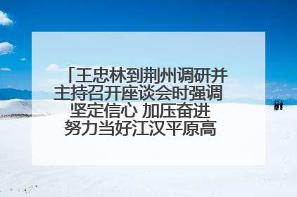 王忠林到荆州调研并主持召开座谈会时强调 坚定信心 加压奋进 努力当好江汉平原高质量发展排头兵