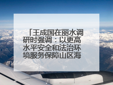 王成国在丽水调研时强调：以更高水平安全和法治环境服务保障山区海岛县高质量发展