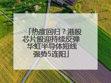热度回归？港股芯片股迎持续反弹 华虹半导体短线强势5连阳