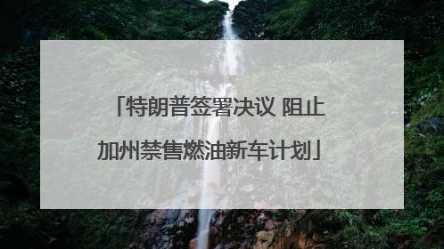 特朗普签署决议 阻止加州禁售燃油新车计划