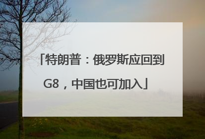 特朗普：俄罗斯应回到G8，中国也可加入