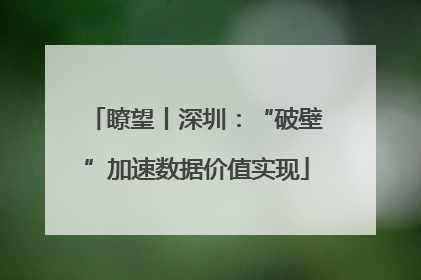 瞭望丨深圳：“破壁”加速数据价值实现