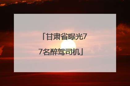 甘肃省曝光77名醉驾司机