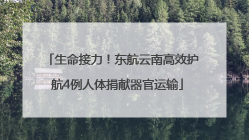 生命接力！东航云南高效护航4例人体捐献器官运输