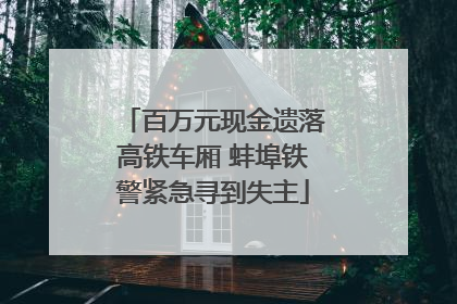 百万元现金遗落高铁车厢 蚌埠铁警紧急寻到失主