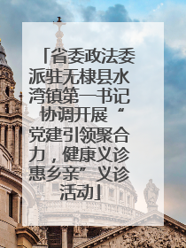 省委政法委派驻无棣县水湾镇第一书记 协调开展“党建引领聚合力，健康义诊惠乡亲”义诊活动