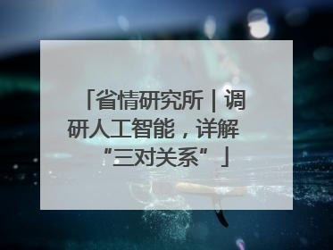 省情研究所｜调研人工智能，详解“三对关系”