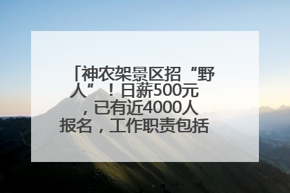 神农架景区招“野人”！日薪500元，已有近4000人报名，工作职责包括“接受游客投喂”