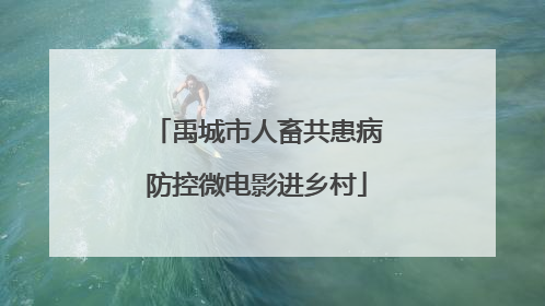 禹城市人畜共患病防控微电影进乡村