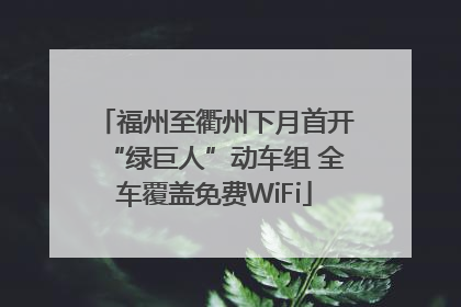 福州至衢州下月首开“绿巨人”动车组 全车覆盖免费WiFi