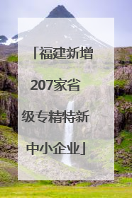 福建新增207家省级专精特新中小企业
