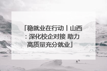 稳就业在行动丨山西：深化校企对接 助力高质量充分就业