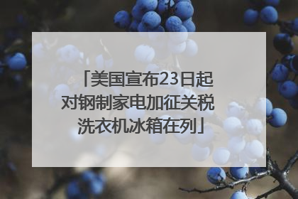 美国宣布23日起对钢制家电加征关税 洗衣机冰箱在列