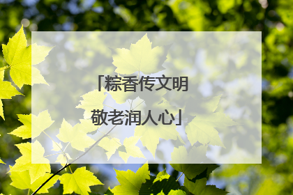 粽香传文明 敬老润人心