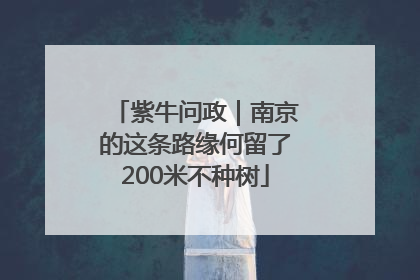 紫牛问政｜南京的这条路缘何留了200米不种树