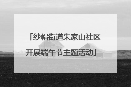 纱帽街道朱家山社区开展端午节主题活动