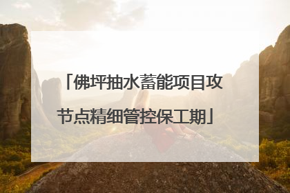 佛坪抽水蓄能项目攻节点精细管控保工期