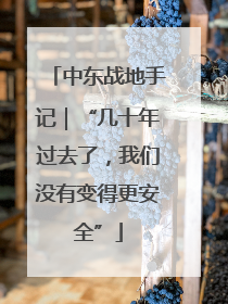 中东战地手记｜“几十年过去了，我们没有变得更安全”