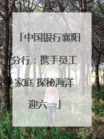 中国银行襄阳分行：携手员工家庭 探秘海洋迎六一
