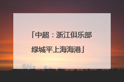 中超：浙江俱乐部绿城平上海海港