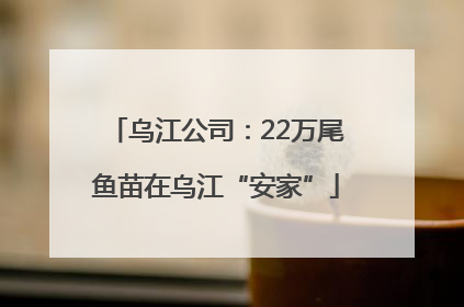 乌江公司：22万尾鱼苗在乌江“安家”