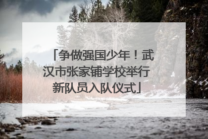 争做强国少年！武汉市张家铺学校举行新队员入队仪式