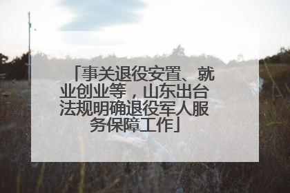 事关退役安置、就业创业等，山东出台法规明确退役军人服务保障工作