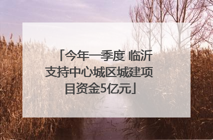 今年一季度 临沂支持中心城区城建项目资金5亿元