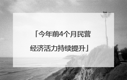 今年前4个月民营经济活力持续提升