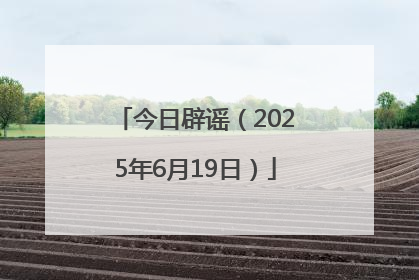 今日辟谣（2025年6月19日）