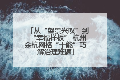 从“望景兴叹”到“幸福样板” 杭州余杭网格“十能”巧解治理难题