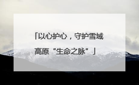 以心护心，守护雪域高原“生命之脉”