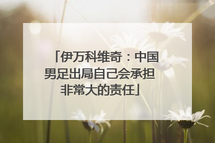 伊万科维奇：中国男足出局自己会承担非常大的责任