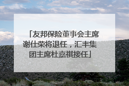 友邦保险董事会主席谢仕荣将退任，汇丰集团主席杜嘉祺接任