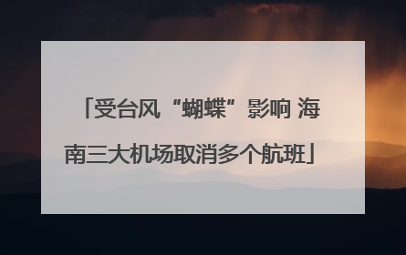 受台风“蝴蝶”影响 海南三大机场取消多个航班