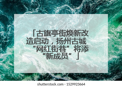 古旗亭街焕新改造启动，扬州古城“网红街巷”将添“新成员”