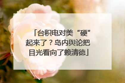 台积电对美“硬”起来了？岛内舆论把目光看向了赖清德